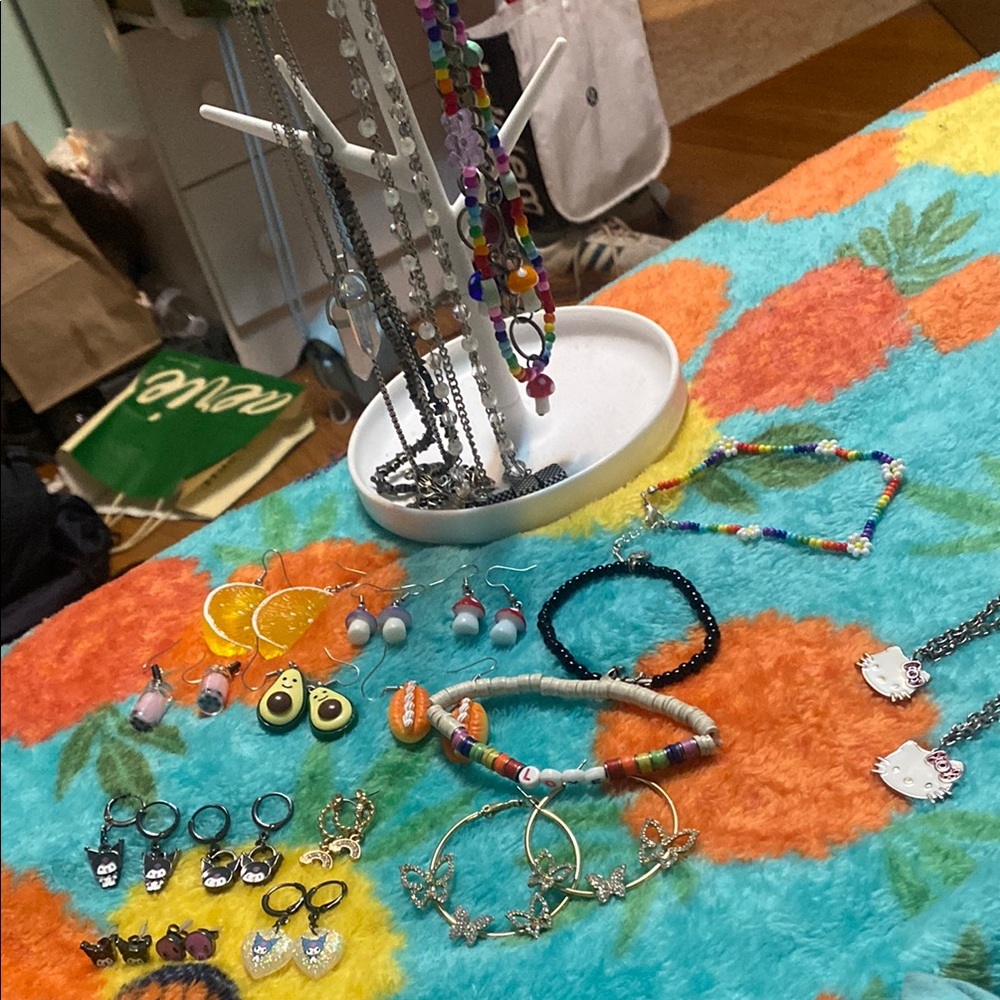 Colorful Jewelry Set with Earrings and Bracelets